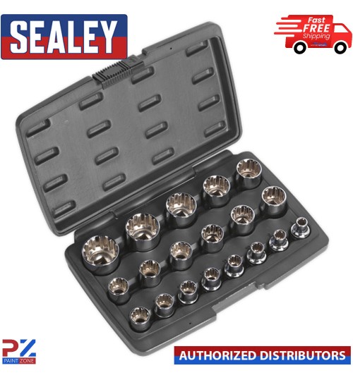 Socket Set 19pc 1/2"Sq AK70619 Sealey Drive Total Drive® [Socket Sets]